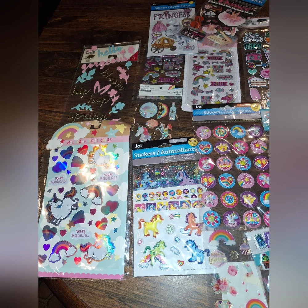 Sticker Lot Pack Scrapbook Embellishments Planner Puffy Princess Unicorn Dance